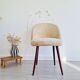 Chaise moumoute tonneau vintage pieds compas