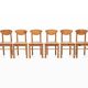 Suite de 6 chaises à repas vintage en pin