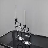Pair of circle candlesticks by Matthew Hilton, England, 1980