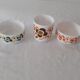 3 pieces lotus Arcopal 2 ramekins cups and 1 mug orange brown green vintage