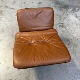 Kroken armchair and footrest in leather and bentwood by Ake Fribytter for Nelo Mobel, Sweden