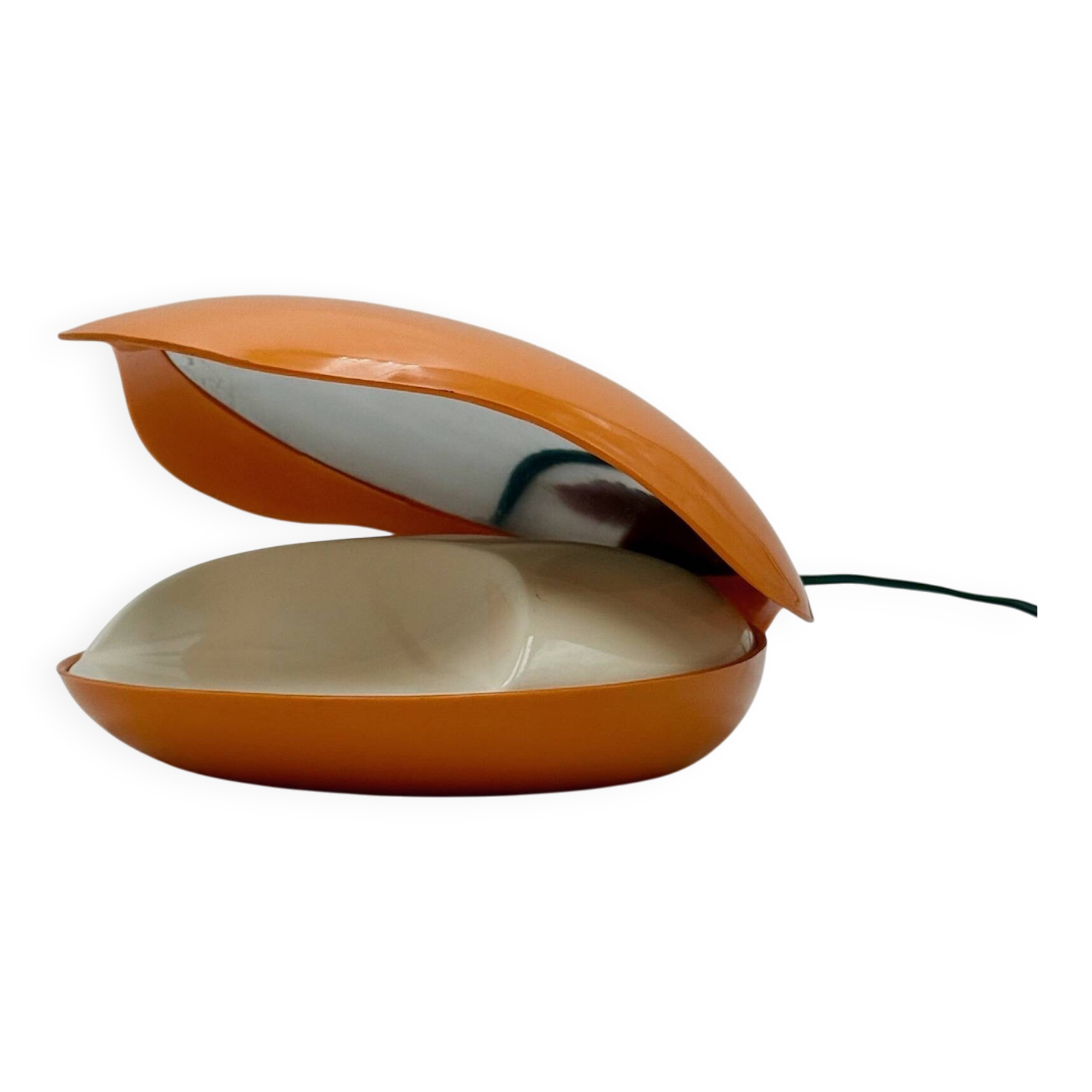 Lampe Oyster orange vintage par Gamma3, design italien des années 1970