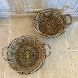 Pair of rattan baskets