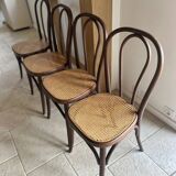 Chaises bistrot en cannage vintage