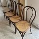 Chaises bistrot en cannage vintage