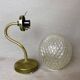 Brass and glass swan neck wall sconce lamp 1980s