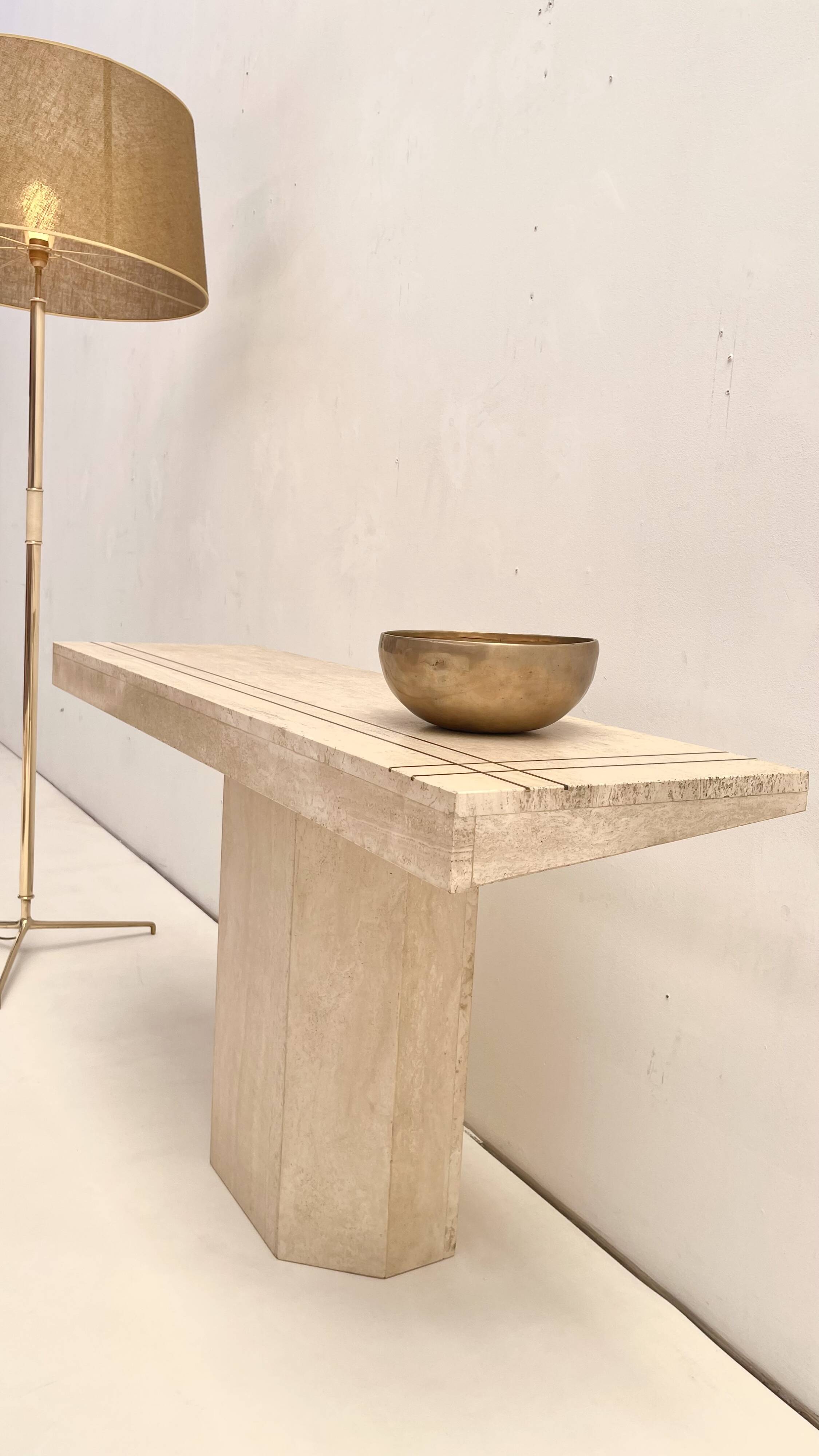 Travertine console 1960's Italy