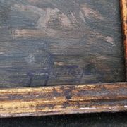 Oil on Panel Painting Animated Landscape Village Signed Gaëtan MONTAGNEY 1888