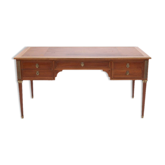 Flat desk in Louis XVI style veneer wood, circa 1900.