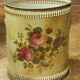 Old Napoleon III painted sheet metal waste paper basket