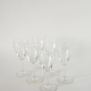 Lot de 6 verres à vin en cristal gravé, 1950