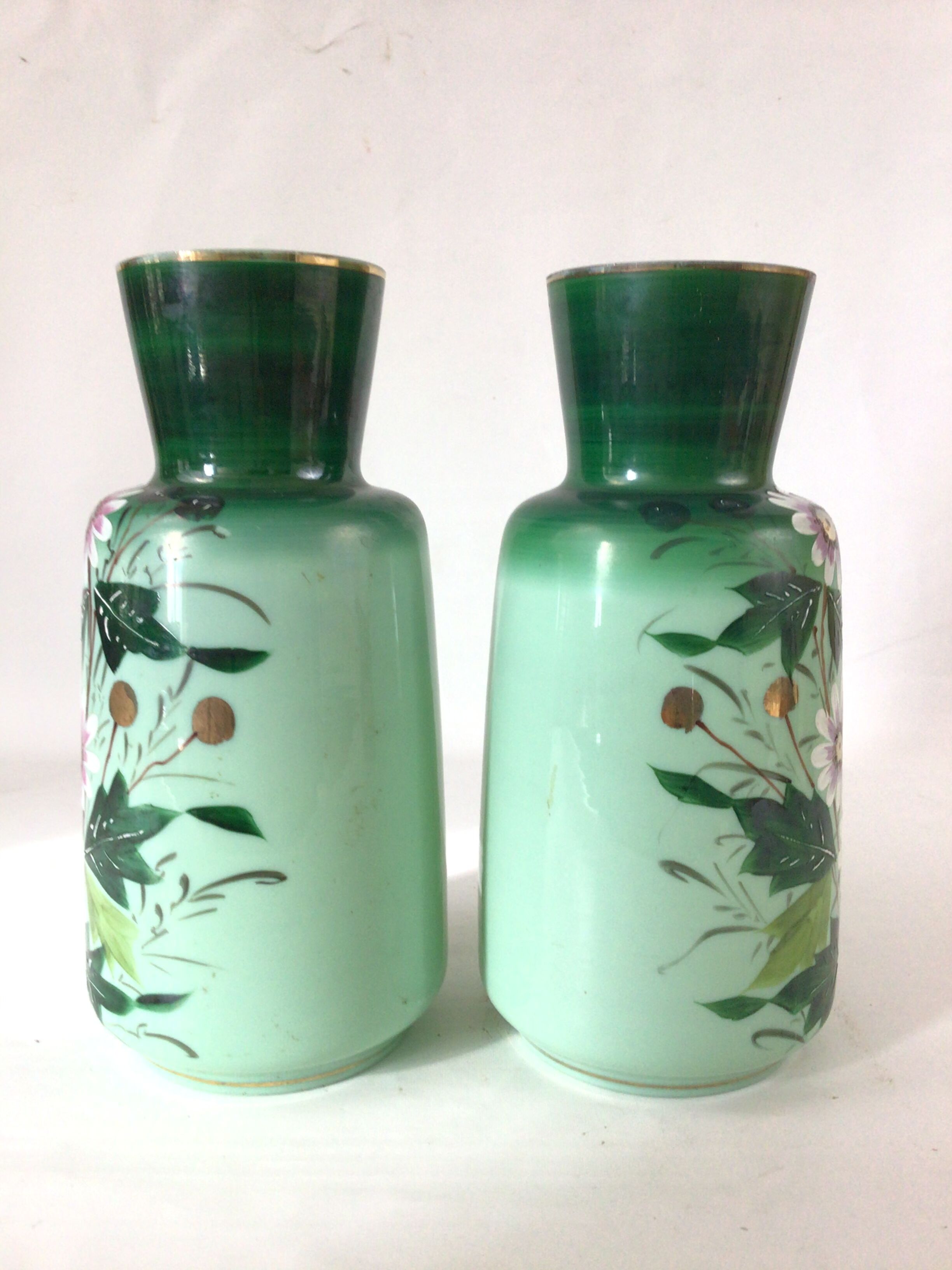 Pair of glass vases Early XXth