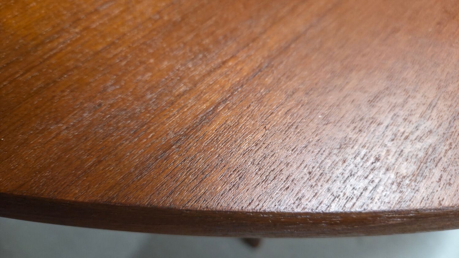 1960 stamped round teak dining table