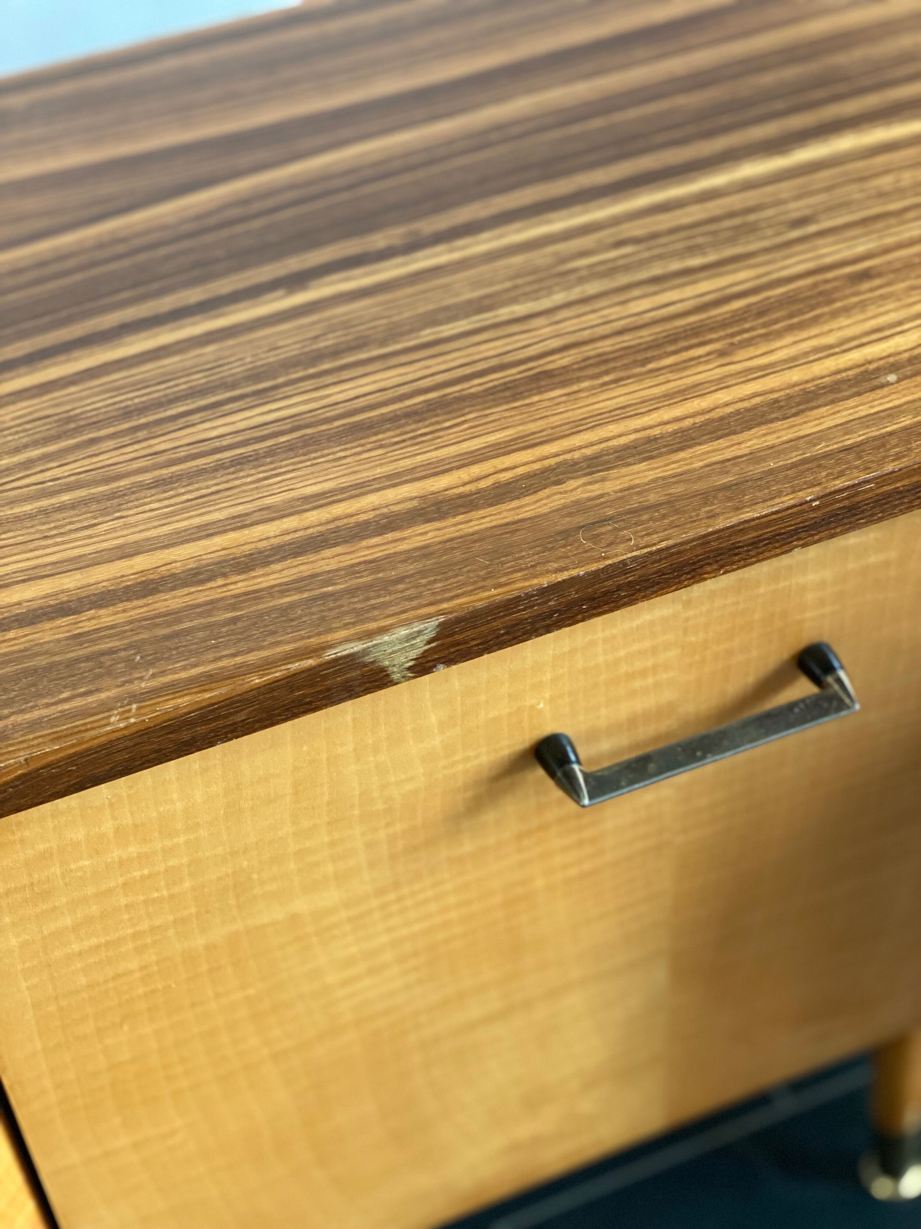 Pair of vintage laminate bed side tables