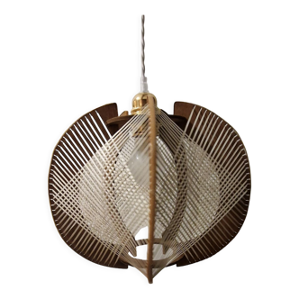 Scandinavian woven suspension lamp