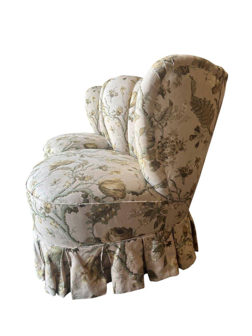 Set of 2 vintage floral patterned cocktail chairs.