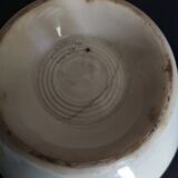 Old earthenware bowl Creil late nineteenth brown decoration