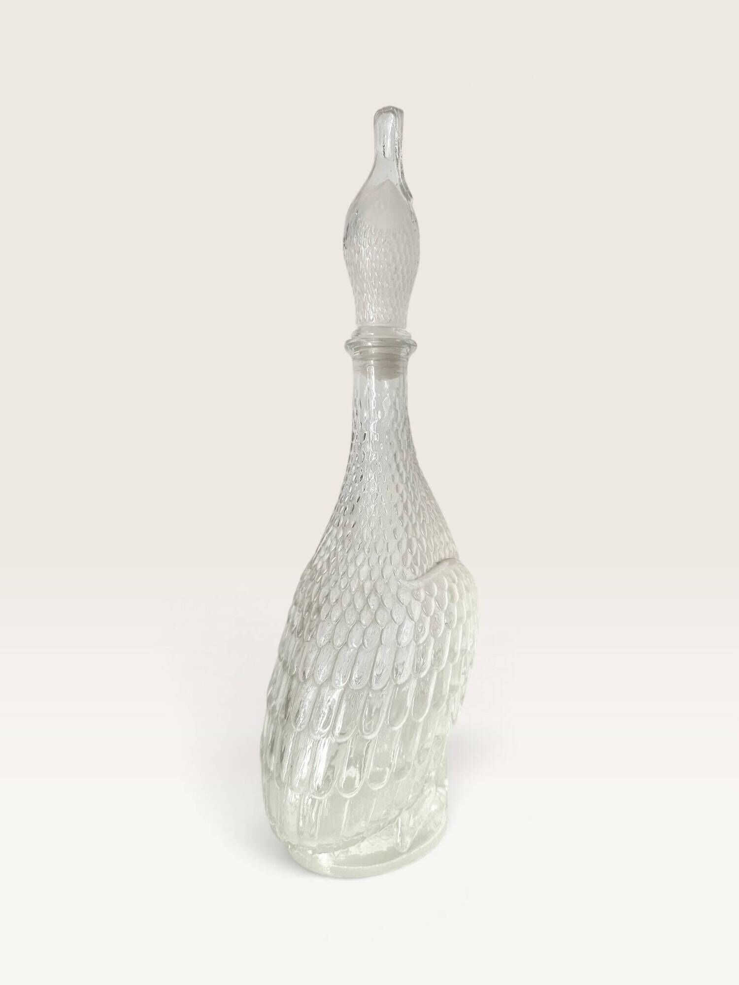 Moulded glass duck carafe