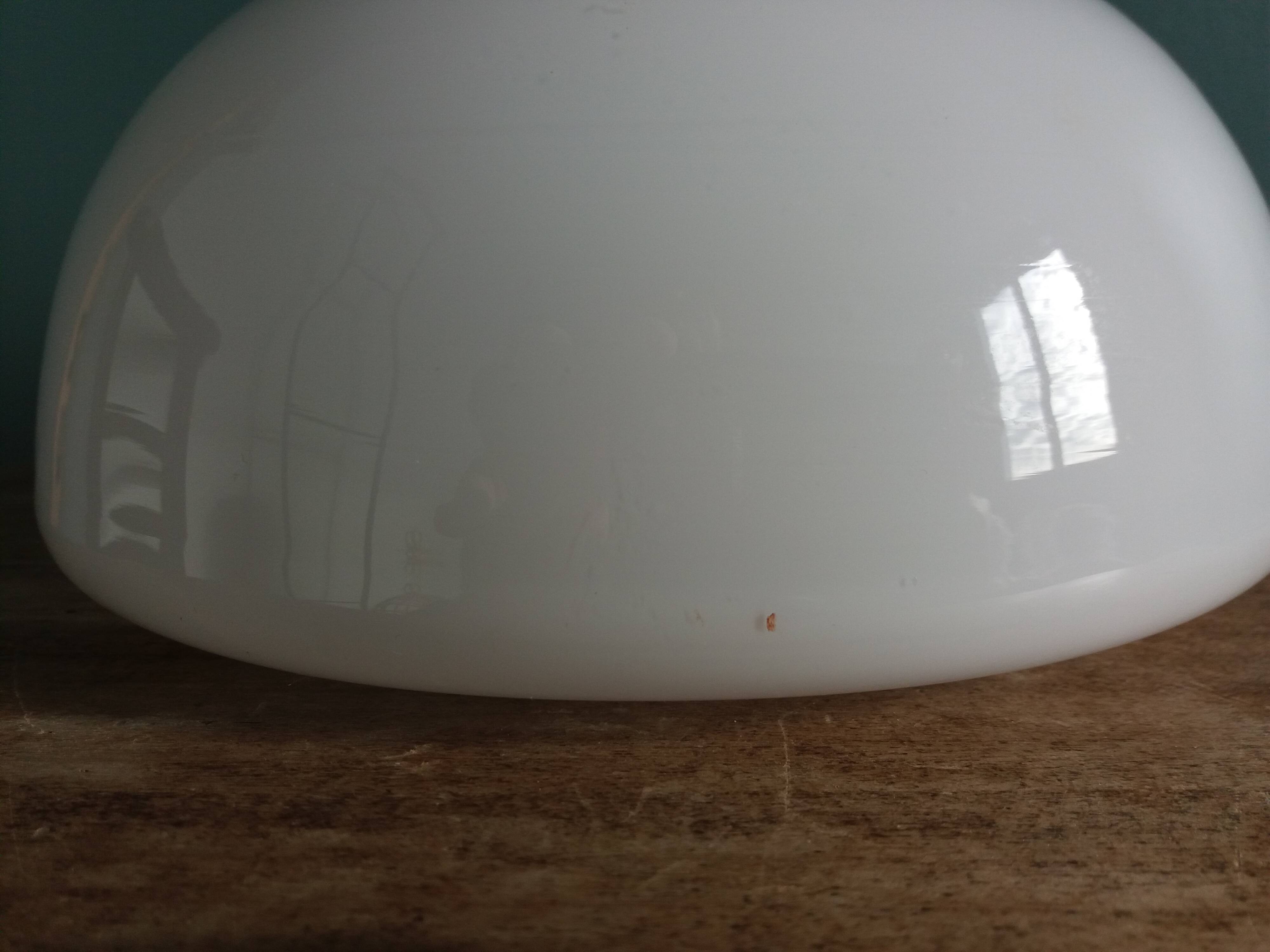 Half globe opaline ceiling light, diameter 20 cm, with base