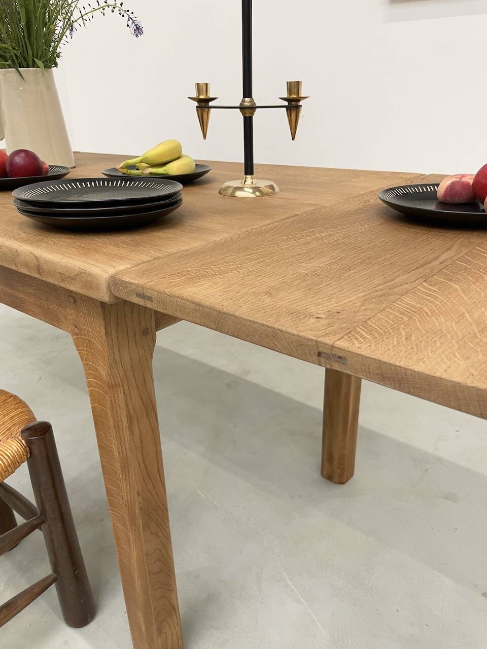 Oak farmhouse table 120cm + 200cm extensions