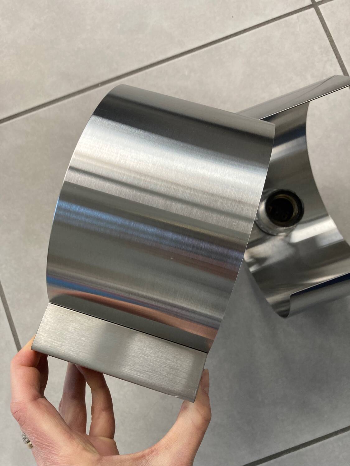 Pair of Space Age brushed metal wall lights