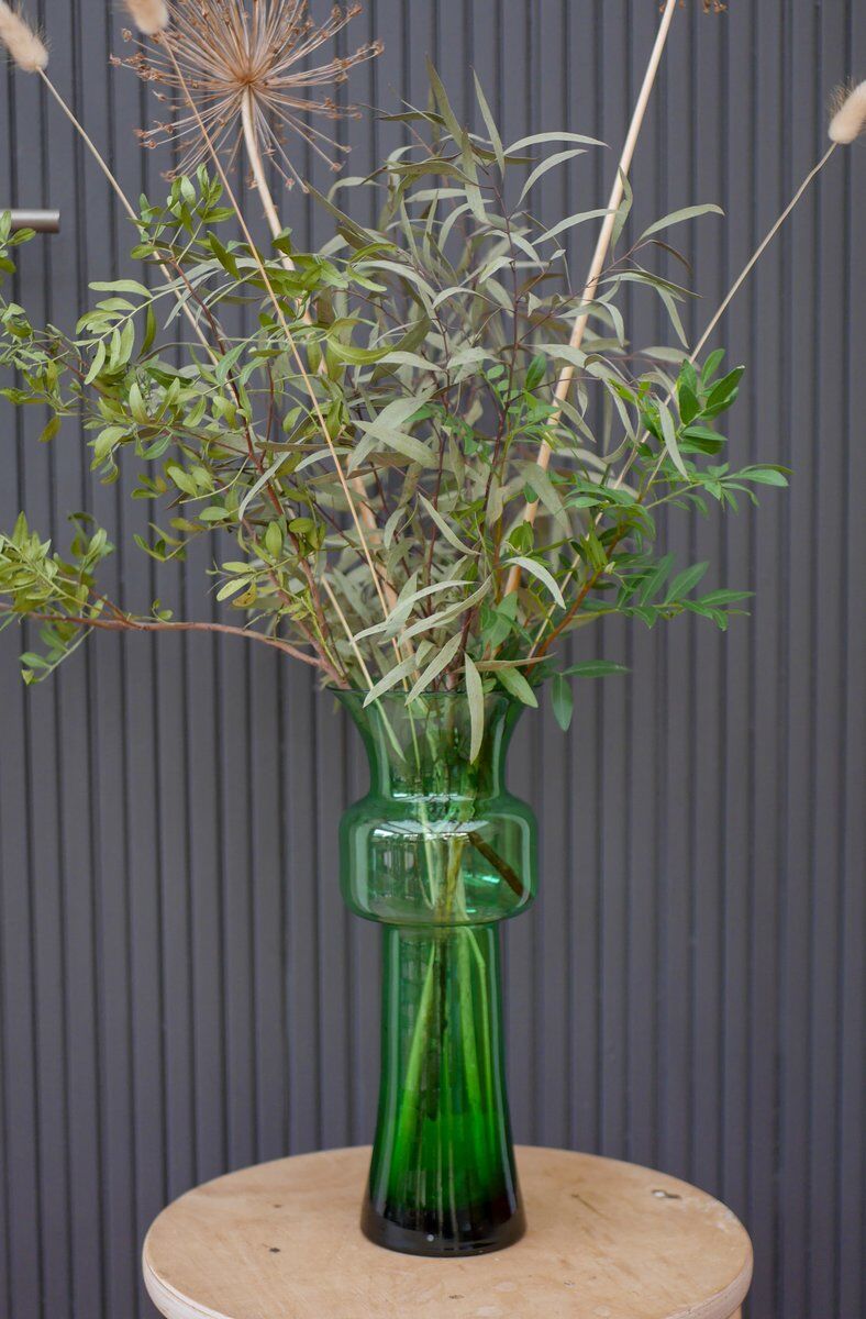 Large green Tang-Li vase by Morales Schildt for Kosta