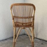Chair and armchair in vintage rattan 1950