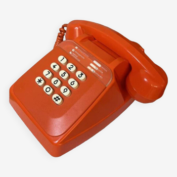 Orange telephone with buttons