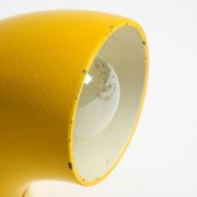 Very rare original Space Age 60s yellow table lamp made of iron by Temde