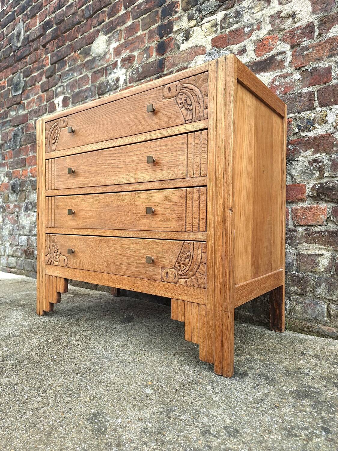 Art deco chest of drawers, vintage old furniture
