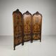 Gilt Leather Room Divider with Rich Carving, Circa 1860