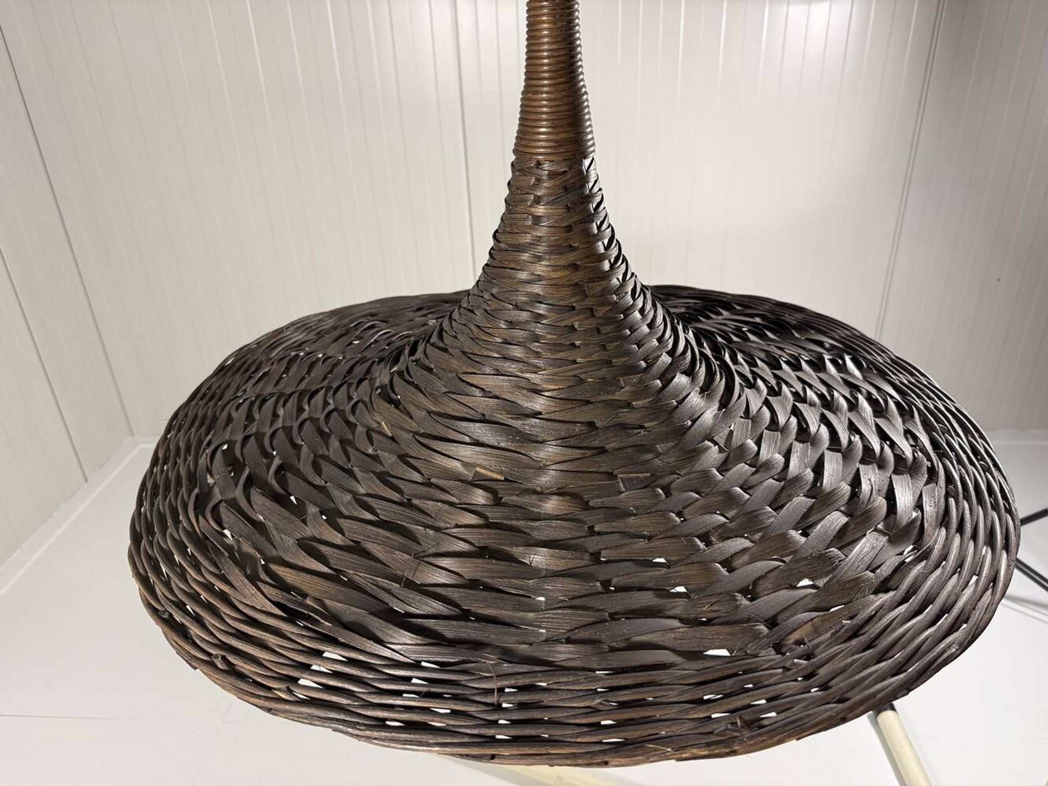 XXL rattan wicker hanging lamp 1960’s