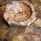 Art Deco ashtray/trinket dish in reddish marble veins