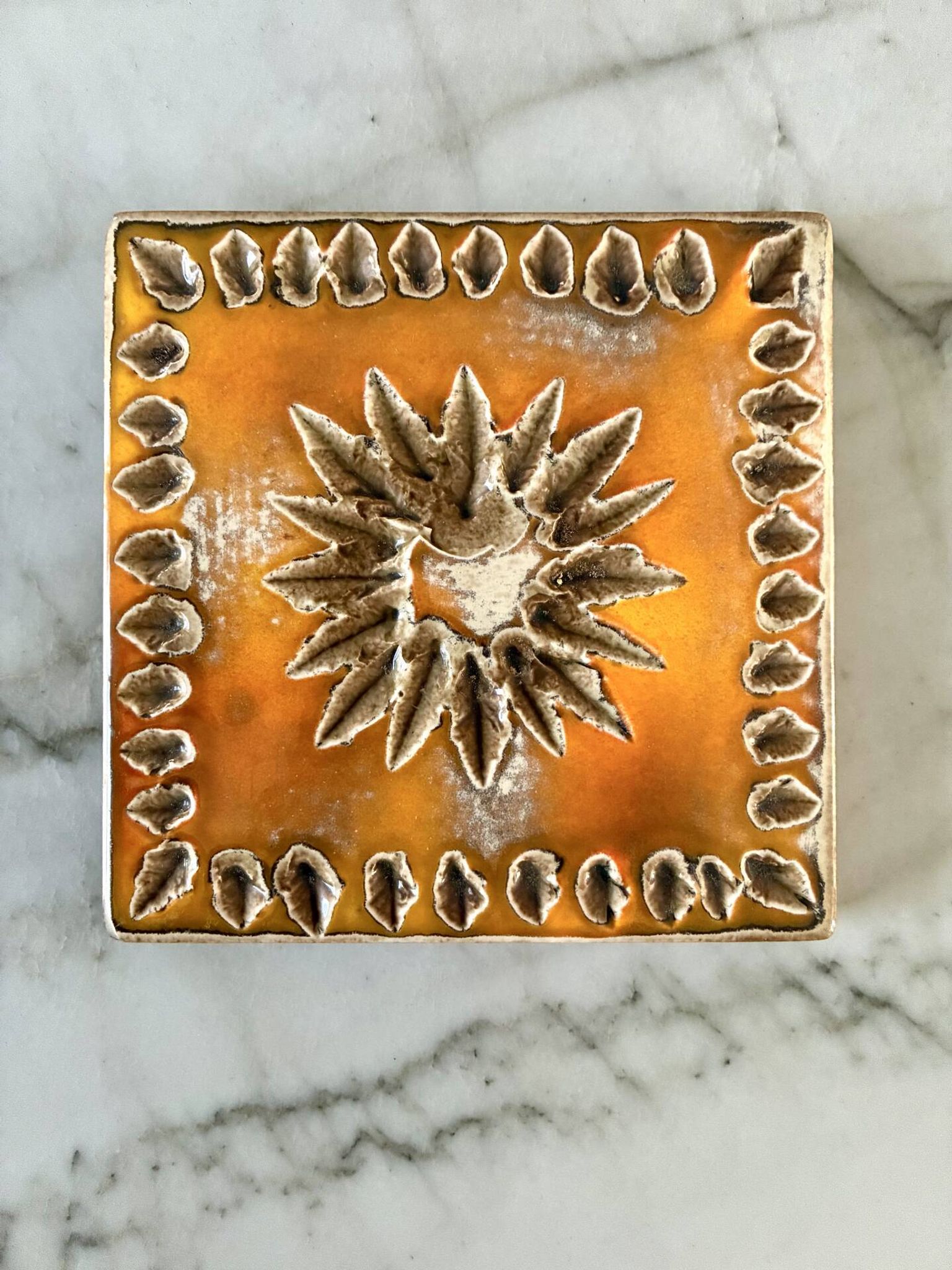 Decorative ceramic tile 1950/1960 by Périgordine pottery