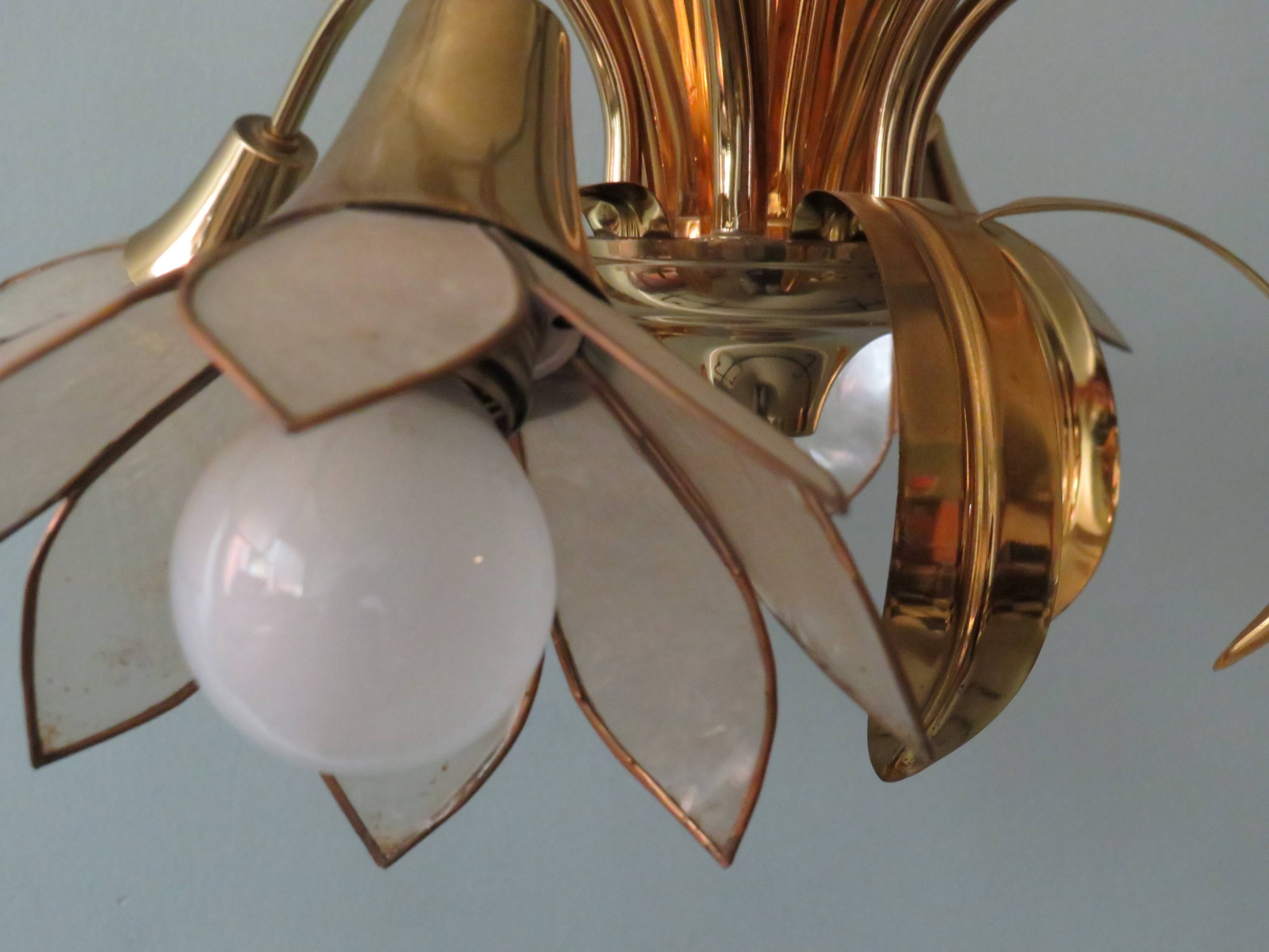 Floral chandelier 1970-1980 Hollywood Regency