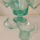 Service en verre soufflé bullé vert d'eau – Coupe sur pied, 5 tasses et louche