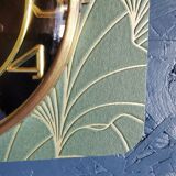 Rectangular silent vintage wall pendulum pendulum clock "golden green black"