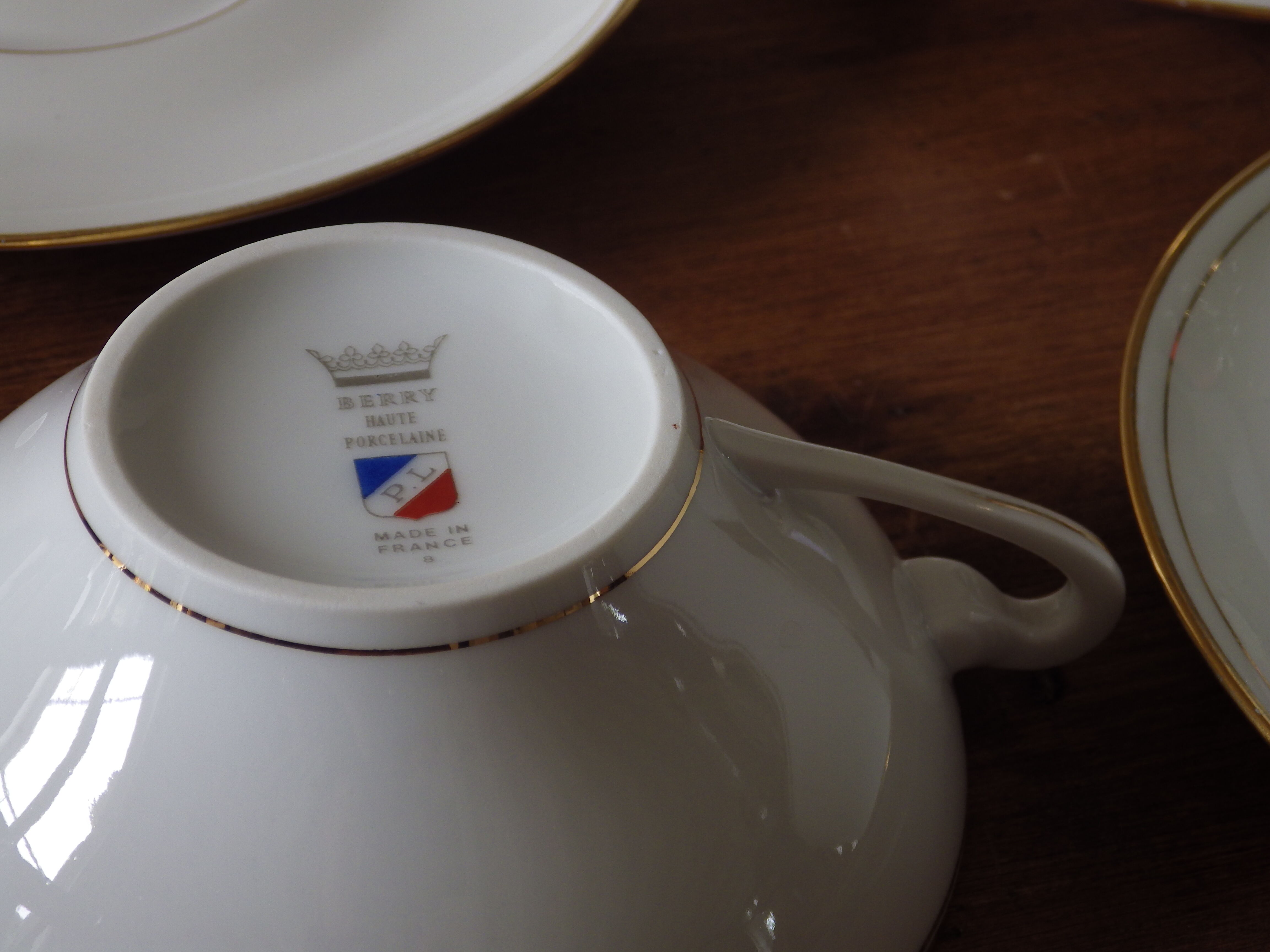 Three porcelain tea cups