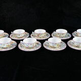 9 porcelain coffee cups from limoges haviland decorated with flowers circa 1930
