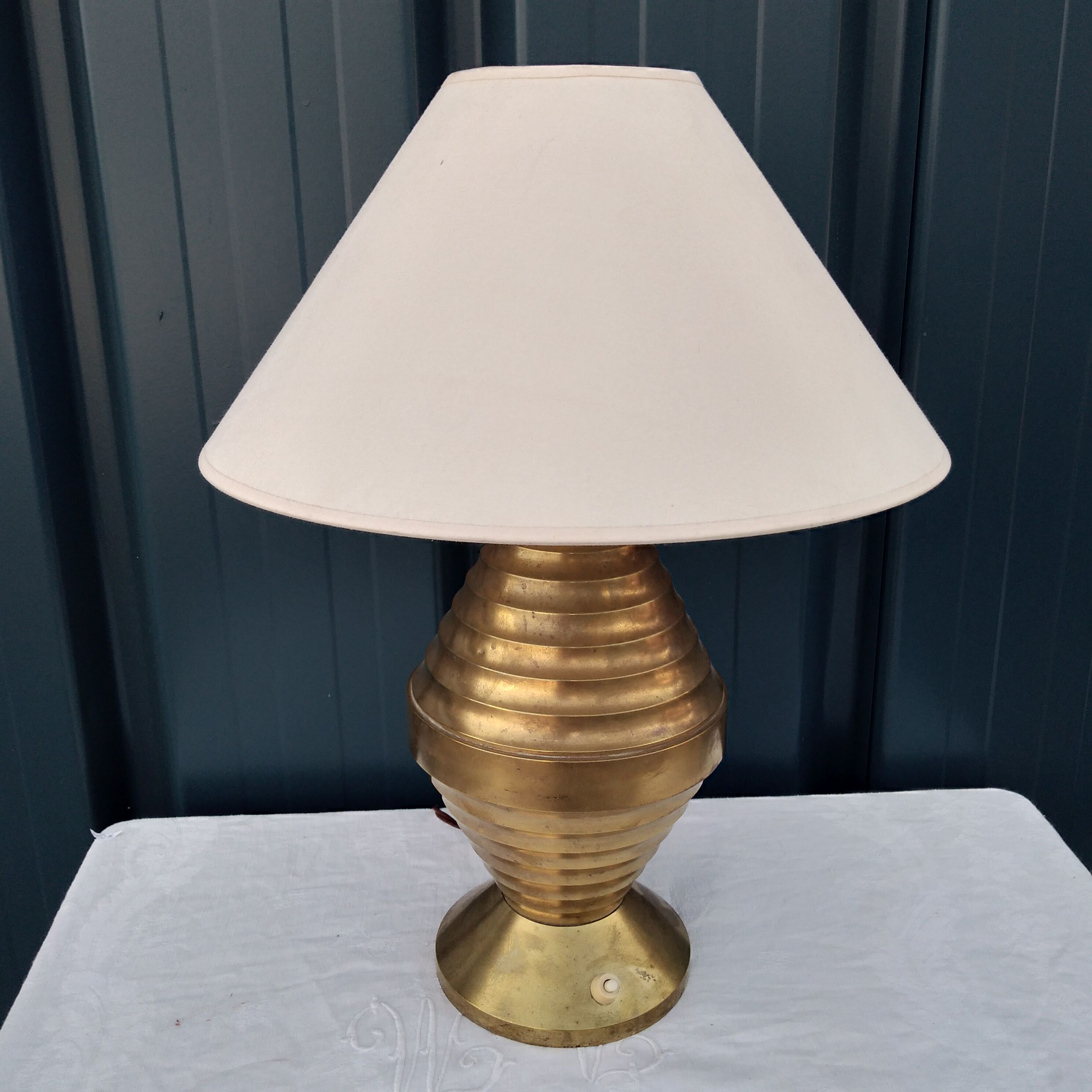 Art deco brass lamp