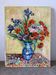 Iris and orange carnations, oil on canvas signed Gisèle Renaut.