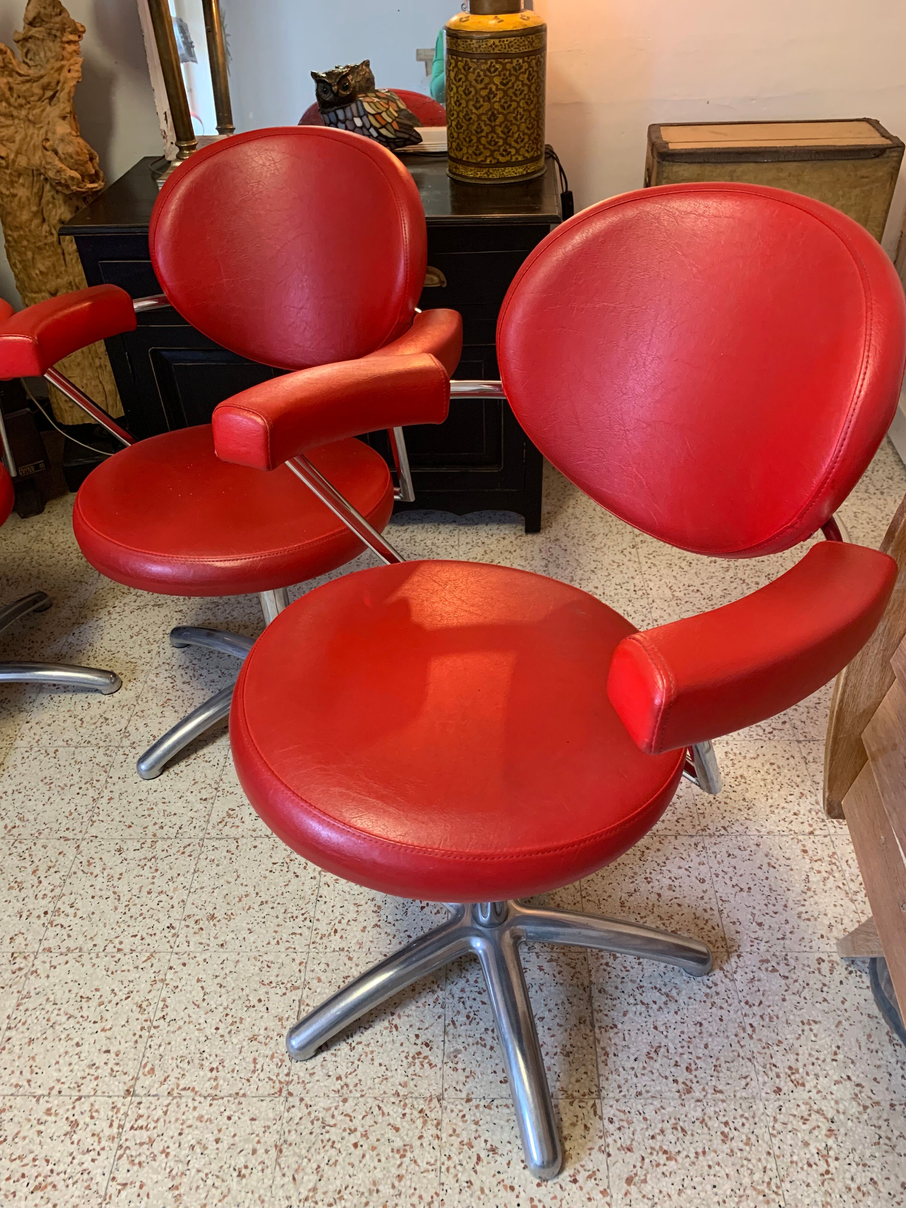 4 barber armchairs