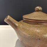 Brown glazed stoneware teapot