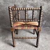 Turned wood corner chair