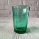 6 verres 12 cl rétro verre vert émeraude france, petits verres vintage