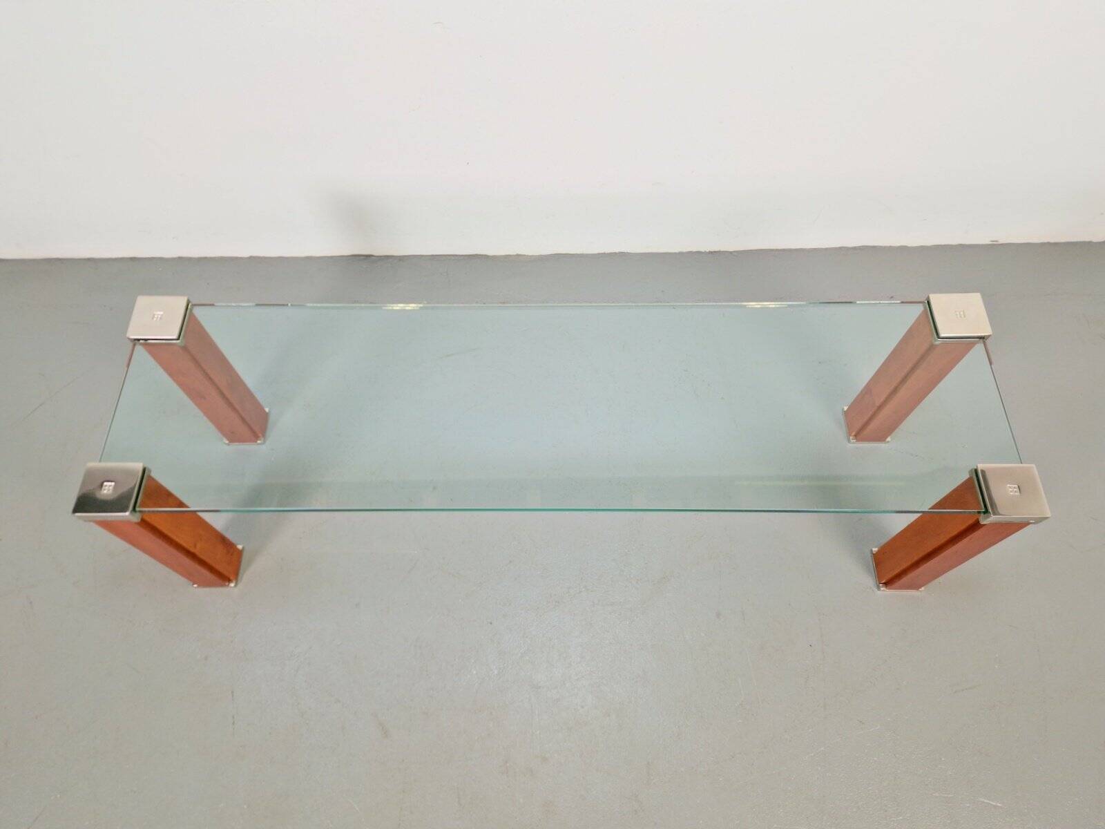 Pioneer T66 Cherry Wood & Glass Side Table from Peter Ghyczy, 1980s