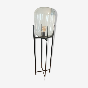 Lampadaire globe en verre