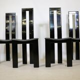 Postmodern Black Dining Chairs by Pietro Costantini, Set of 4, 1970s