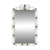 Miroir rectangulaire années 50 - 60 sur cadre laiton
