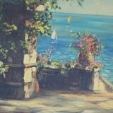 Labonne géo né en 1887-  vue de la baie huile sur toile signée
